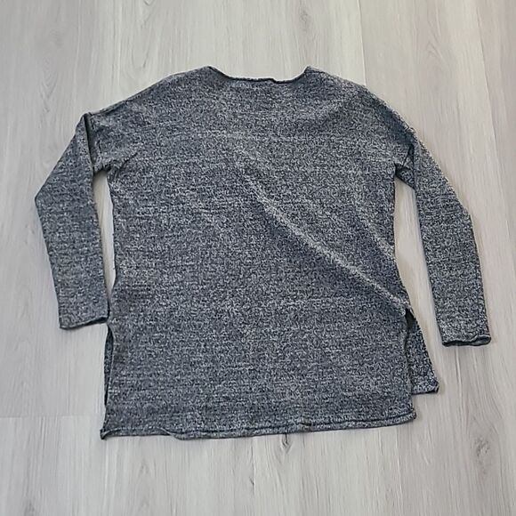 Aritzia Babaton Erin Sweater Charcoal Gray Minimalist Medium Wool Linen Pullover - Picture 8 of 8
